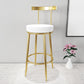 Nordic Glam Bar Stool Round Counter Bar-Stool with Metal Legs Clearhalo 'Bar Furniture' 'Bar Stools' 'bar_stools' 'furn' 'furn_bar_stools' 'Furniture' 'furniture_bar_stools' 'Kitchen & Dining Furniture' 5148016