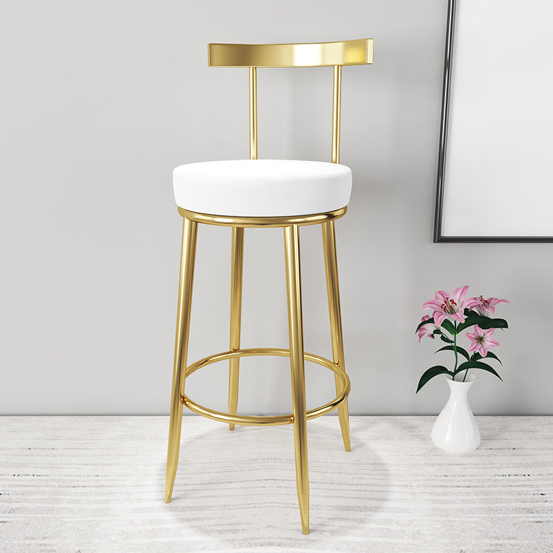 Nordic Glam Bar Stool Round Counter Bar-Stool with Metal Legs Clearhalo 'Bar Furniture' 'Bar Stools' 'bar_stools' 'furn' 'furn_bar_stools' 'Furniture' 'furniture_bar_stools' 'Kitchen & Dining Furniture' 5148016