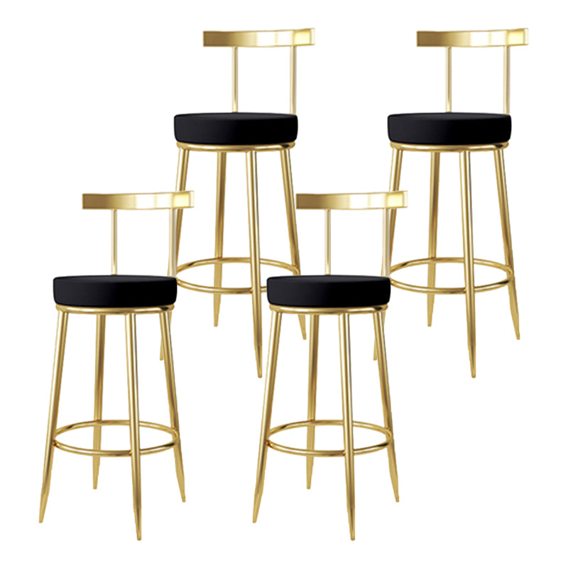 Nordic Glam Bar Stool Round Counter Bar-Stool with Metal Legs Clearhalo 'Bar Furniture' 'Bar Stools' 'bar_stools' 'furn' 'furn_bar_stools' 'Furniture' 'furniture_bar_stools' 'Kitchen & Dining Furniture' 5148017