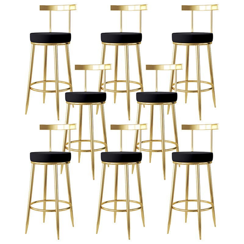 Nordic Glam Bar Stool Round Counter Bar-Stool with Metal Legs Clearhalo 'Bar Furniture' 'Bar Stools' 'bar_stools' 'furn' 'furn_bar_stools' 'Furniture' 'furniture_bar_stools' 'Kitchen & Dining Furniture' 5148018
