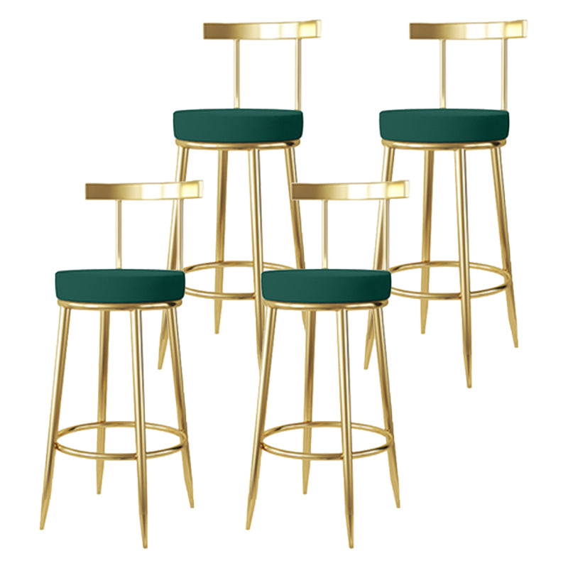Nordic Glam Bar Stool Round Counter Bar-Stool with Metal Legs Clearhalo 'Bar Furniture' 'Bar Stools' 'bar_stools' 'furn' 'furn_bar_stools' 'Furniture' 'furniture_bar_stools' 'Kitchen & Dining Furniture' 5148020