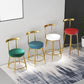 Nordic Glam Bar Stool Round Counter Bar-Stool with Metal Legs Clearhalo 'Bar Furniture' 'Bar Stools' 'bar_stools' 'furn' 'furn_bar_stools' 'Furniture' 'furniture_bar_stools' 'Kitchen & Dining Furniture' 5148021