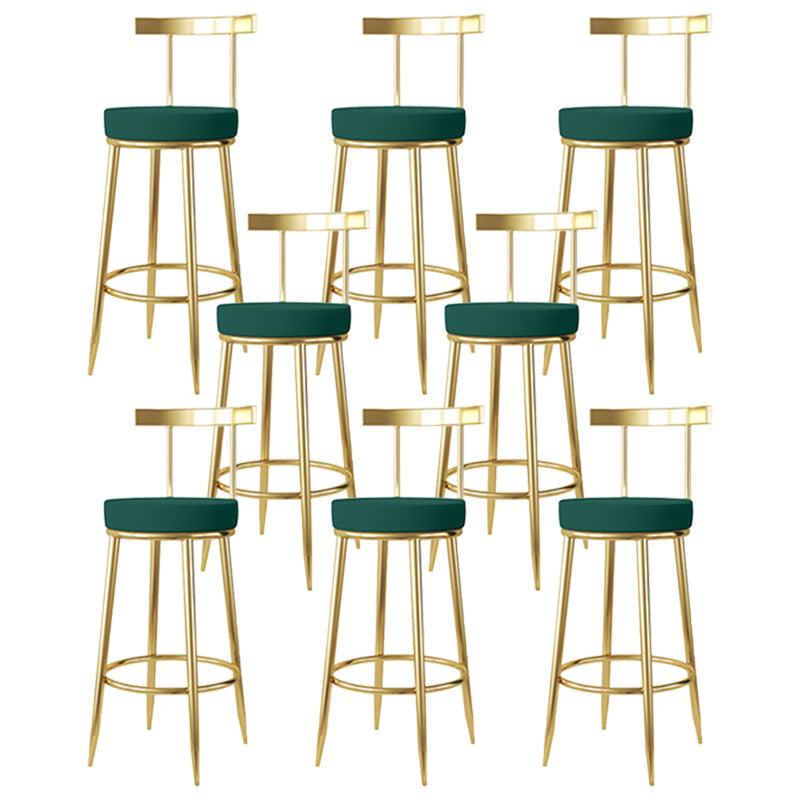 Nordic Glam Bar Stool Round Counter Bar-Stool with Metal Legs Clearhalo 'Bar Furniture' 'Bar Stools' 'bar_stools' 'furn' 'furn_bar_stools' 'Furniture' 'furniture_bar_stools' 'Kitchen & Dining Furniture' 5148022