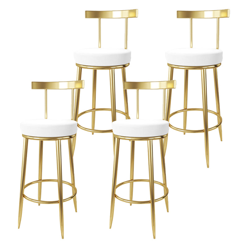 Nordic Glam Bar Stool Round Counter Bar-Stool with Metal Legs Clearhalo 'Bar Furniture' 'Bar Stools' 'bar_stools' 'furn' 'furn_bar_stools' 'Furniture' 'furniture_bar_stools' 'Kitchen & Dining Furniture' 5148024