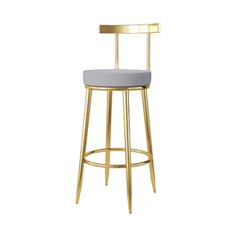 Nordic Glam Bar Stool Round Counter Bar-Stool with Metal Legs Clearhalo 'Bar Furniture' 'Bar Stools' 'bar_stools' 'furn' 'furn_bar_stools' 'Furniture' 'furniture_bar_stools' 'Kitchen & Dining Furniture' 5148025