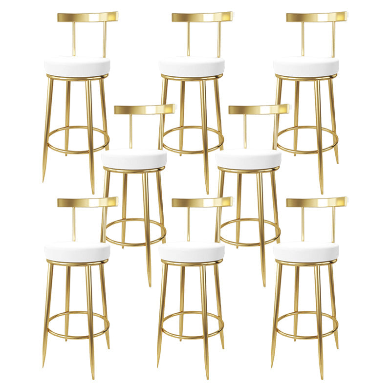 Nordic Glam Bar Stool Round Counter Bar-Stool with Metal Legs Clearhalo 'Bar Furniture' 'Bar Stools' 'bar_stools' 'furn' 'furn_bar_stools' 'Furniture' 'furniture_bar_stools' 'Kitchen & Dining Furniture' 5148026