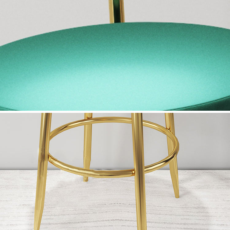 Nordic Glam Bar Stool Round Counter Bar-Stool with Metal Legs Clearhalo 'Bar Furniture' 'Bar Stools' 'bar_stools' 'furn' 'furn_bar_stools' 'Furniture' 'furniture_bar_stools' 'Kitchen & Dining Furniture' 5148027