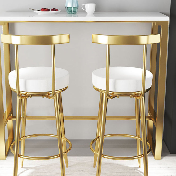 Nordic Glam Bar Stool Round Counter Bar-Stool with Metal Legs Clearhalo 'Bar Furniture' 'Bar Stools' 'bar_stools' 'furn' 'furn_bar_stools' 'Furniture' 'furniture_bar_stools' 'Kitchen & Dining Furniture' 5148028