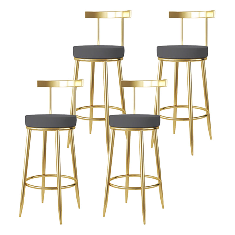 Nordic Glam Bar Stool Round Counter Bar-Stool with Metal Legs Clearhalo 'Bar Furniture' 'Bar Stools' 'bar_stools' 'furn' 'furn_bar_stools' 'Furniture' 'furniture_bar_stools' 'Kitchen & Dining Furniture' 5148029