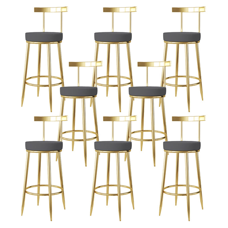 Nordic Glam Bar Stool Round Counter Bar-Stool with Metal Legs Clearhalo 'Bar Furniture' 'Bar Stools' 'bar_stools' 'furn' 'furn_bar_stools' 'Furniture' 'furniture_bar_stools' 'Kitchen & Dining Furniture' 5148030