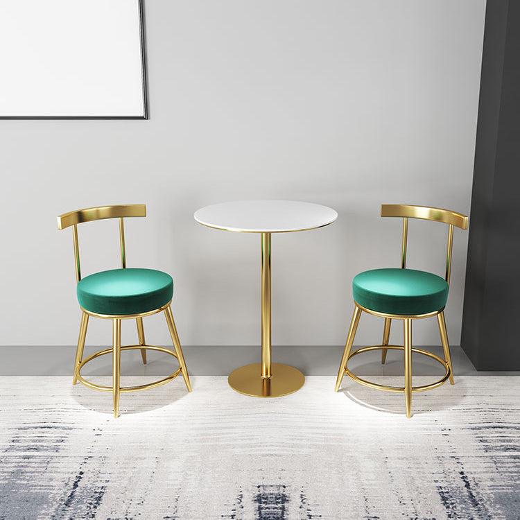 Nordic Glam Bar Stool Round Counter Bar-Stool with Metal Legs Clearhalo 'Bar Furniture' 'Bar Stools' 'bar_stools' 'furn' 'furn_bar_stools' 'Furniture' 'furniture_bar_stools' 'Kitchen & Dining Furniture' 5148031