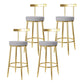Nordic Glam Bar Stool Round Counter Bar-Stool with Metal Legs Clearhalo 'Bar Furniture' 'Bar Stools' 'bar_stools' 'furn' 'furn_bar_stools' 'Furniture' 'furniture_bar_stools' 'Kitchen & Dining Furniture' 5148032