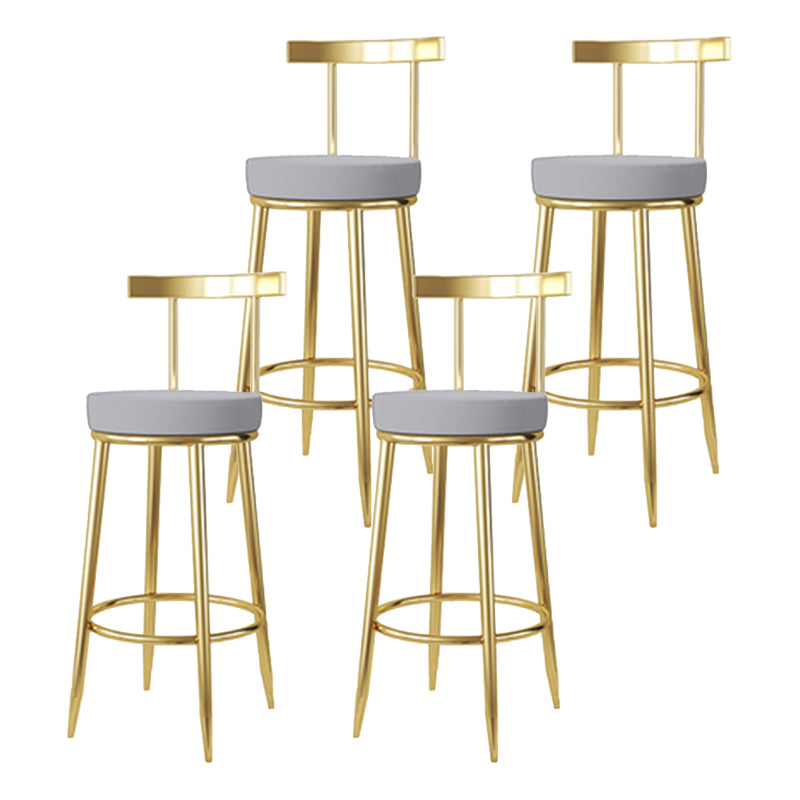 Nordic Glam Bar Stool Round Counter Bar-Stool with Metal Legs Clearhalo 'Bar Furniture' 'Bar Stools' 'bar_stools' 'furn' 'furn_bar_stools' 'Furniture' 'furniture_bar_stools' 'Kitchen & Dining Furniture' 5148032