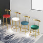 Nordic Glam Bar Stool Round Counter Bar-Stool with Metal Legs Clearhalo 'Bar Furniture' 'Bar Stools' 'bar_stools' 'furn' 'furn_bar_stools' 'Furniture' 'furniture_bar_stools' 'Kitchen & Dining Furniture' 5148033