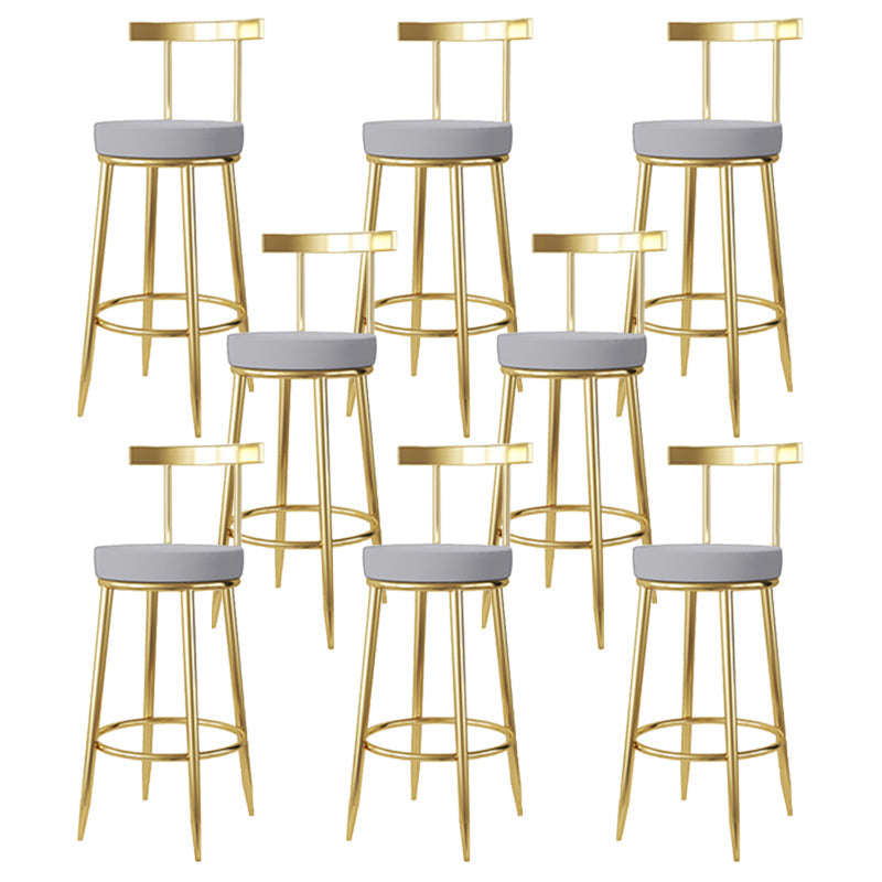 Nordic Glam Bar Stool Round Counter Bar-Stool with Metal Legs Clearhalo 'Bar Furniture' 'Bar Stools' 'bar_stools' 'furn' 'furn_bar_stools' 'Furniture' 'furniture_bar_stools' 'Kitchen & Dining Furniture' 5148034