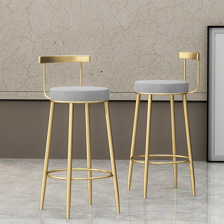 Nordic Glam Style Bar Stool Round Counter Bar Stool with Metal Legs Clearhalo 'Bar Furniture' 'Bar Stools' 'bar_stools' 'furn' 'furn_bar_stools' 'Furniture' 'furniture_bar_stools' 'Kitchen & Dining Furniture' 5148066