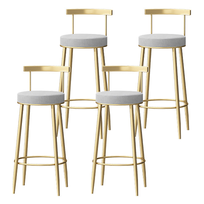 Nordic Glam Style Bar Stool Round Counter Bar Stool with Metal Legs Clearhalo 'Bar Furniture' 'Bar Stools' 'bar_stools' 'furn' 'furn_bar_stools' 'Furniture' 'furniture_bar_stools' 'Kitchen & Dining Furniture' 5148067