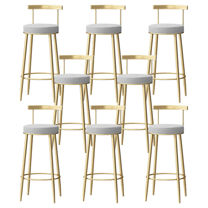 Nordic Glam Style Bar Stool Round Counter Bar Stool with Metal Legs Clearhalo 'Bar Furniture' 'Bar Stools' 'bar_stools' 'furn' 'furn_bar_stools' 'Furniture' 'furniture_bar_stools' 'Kitchen & Dining Furniture' 5148068