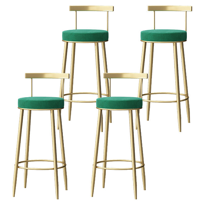 Nordic Glam Style Bar Stool Round Counter Bar Stool with Metal Legs Clearhalo 'Bar Furniture' 'Bar Stools' 'bar_stools' 'furn' 'furn_bar_stools' 'Furniture' 'furniture_bar_stools' 'Kitchen & Dining Furniture' 5148070