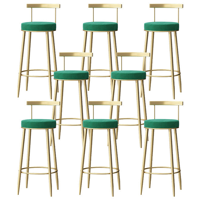 Nordic Glam Style Bar Stool Round Counter Bar Stool with Metal Legs Clearhalo 'Bar Furniture' 'Bar Stools' 'bar_stools' 'furn' 'furn_bar_stools' 'Furniture' 'furniture_bar_stools' 'Kitchen & Dining Furniture' 5148072