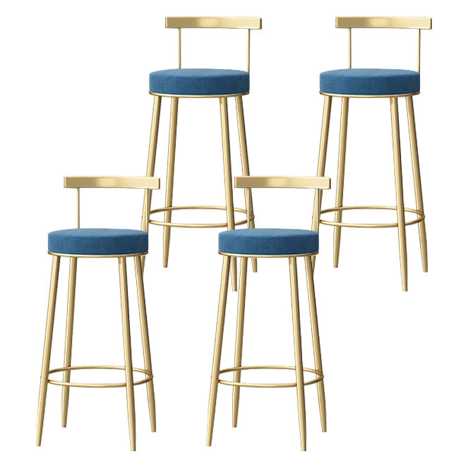 Nordic Glam Style Bar Stool Round Counter Bar Stool with Metal Legs Clearhalo 'Bar Furniture' 'Bar Stools' 'bar_stools' 'furn' 'furn_bar_stools' 'Furniture' 'furniture_bar_stools' 'Kitchen & Dining Furniture' 5148074