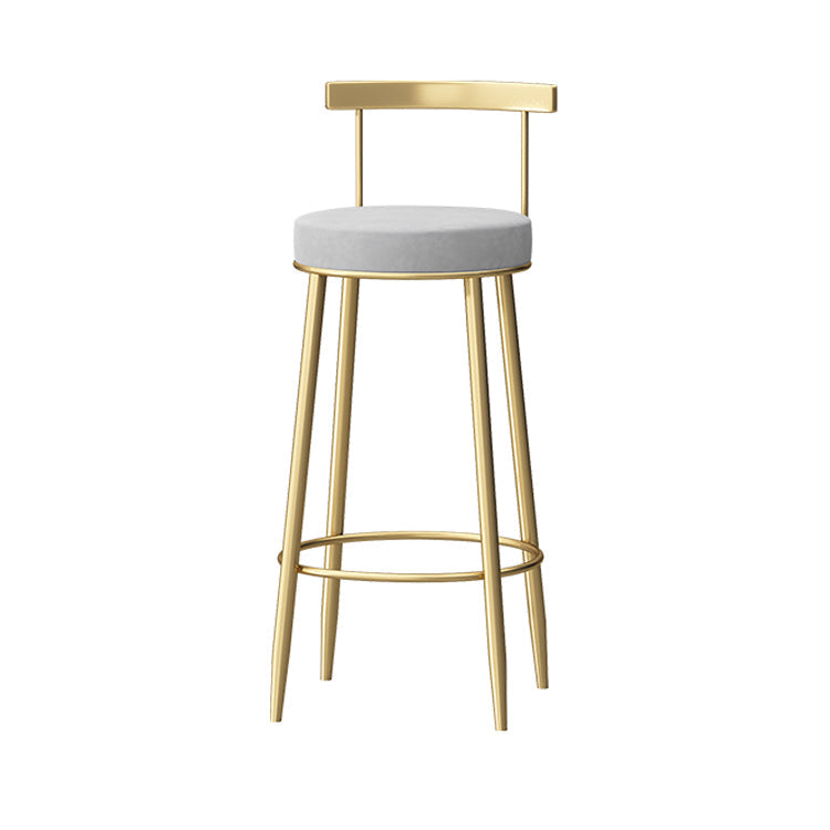 Nordic Glam Style Bar Stool Round Counter Bar Stool with Metal Legs Clearhalo 'Bar Furniture' 'Bar Stools' 'bar_stools' 'furn' 'furn_bar_stools' 'Furniture' 'furniture_bar_stools' 'Kitchen & Dining Furniture' 5148075