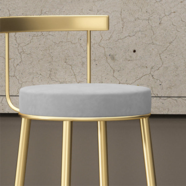 Nordic Glam Style Bar Stool Round Counter Bar Stool with Metal Legs Clearhalo 'Bar Furniture' 'Bar Stools' 'bar_stools' 'furn' 'furn_bar_stools' 'Furniture' 'furniture_bar_stools' 'Kitchen & Dining Furniture' 5148077