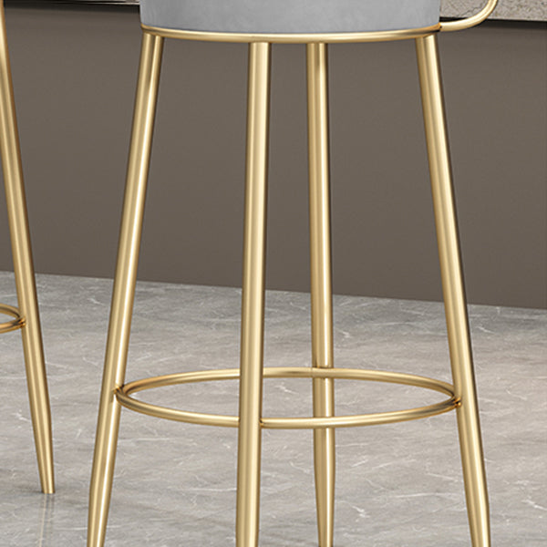 Nordic Glam Style Bar Stool Round Counter Bar Stool with Metal Legs Clearhalo 'Bar Furniture' 'Bar Stools' 'bar_stools' 'furn' 'furn_bar_stools' 'Furniture' 'furniture_bar_stools' 'Kitchen & Dining Furniture' 5148078