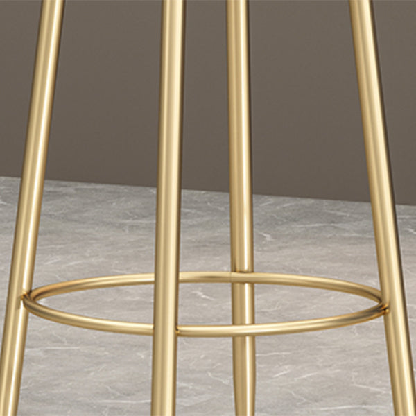 Nordic Glam Style Bar Stool Round Counter Bar Stool with Metal Legs Clearhalo 'Bar Furniture' 'Bar Stools' 'bar_stools' 'furn' 'furn_bar_stools' 'Furniture' 'furniture_bar_stools' 'Kitchen & Dining Furniture' 5148080
