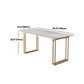 Glam Rectangle Dining Table Set 1/4/5/7 Pieces Dinette Set with White Stone Top