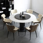 Set di dinette in pietra sinterizzato moderno 1/3/4/5/7 pezzi tavolo da pranzo rotondo con giradischi