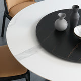 Set di dinette in pietra sinterizzato moderno 1/3/4/5/7 pezzi tavolo da pranzo rotondo con giradischi