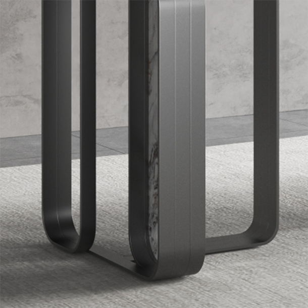 デザイナースタイルの焼結石トップダイニングセット長方形1/3/4/5/6ピースダイニングテーブルセット