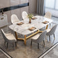 Moderne marmeren bovenste dinerset rechthoek 1/2/5/6/7 stukken eetkamer tafel set