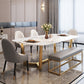 Moderne marmeren bovenste dinerset rechthoek 1/2/5/6/7 stukken eetkamer tafel set