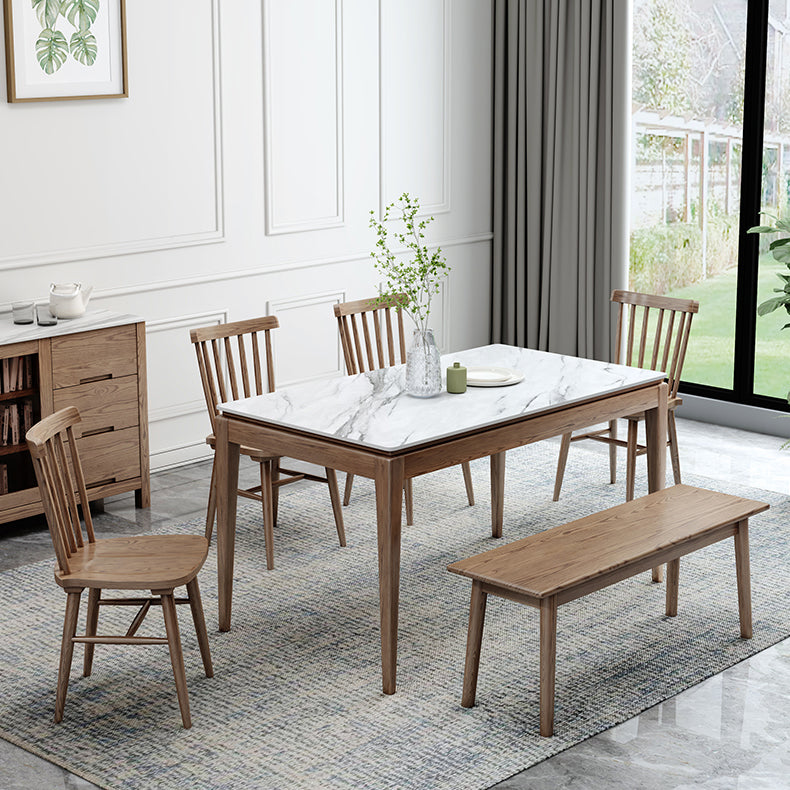 Collezione sala da pranzo in stile Midcentury Collezione Stone 4 gambe Tavolo da pranzo