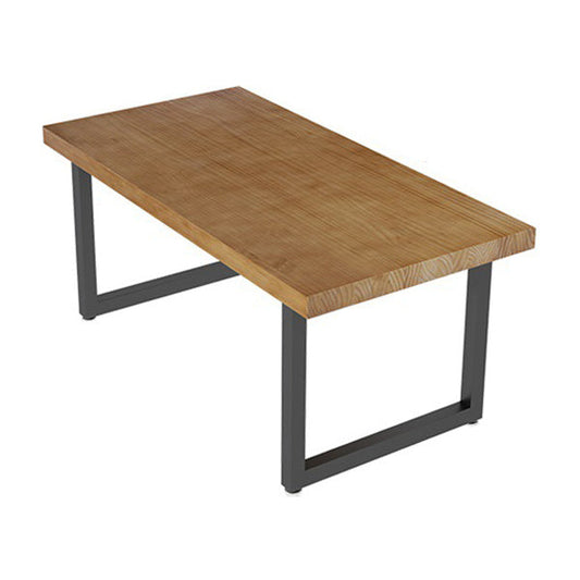 Metal Industrial Rectangle Furniture Pine Solid Wood Top Dining Table with Sled Base 47.2"L x 23.6"W x 29.5"H Without Chairs