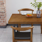 Muebles de rectángulo industrial de metal Mesa de comedor de madera maciza de pino con base de trineo