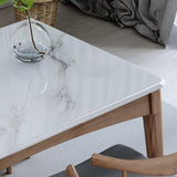 Midcentury Style Dining Room Collection Marble 4 Legs Dining Site Table Clearhalo 'Dining Tables & Seating' 'Dining Tables' 'dining_table' 'furn' 'furn_dining_table' 'Furniture' 'Kitchen & Dining Furniture' 5148319