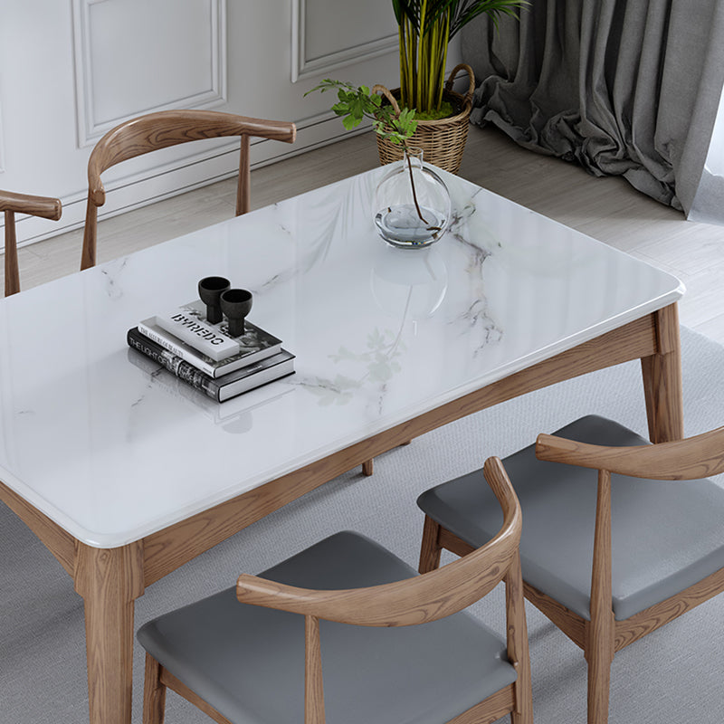 Midcentury Style Dining Room Collection Marble 4 Legs Dining Site Table Clearhalo 'Dining Tables & Seating' 'Dining Tables' 'dining_table' 'furn' 'furn_dining_table' 'Furniture' 'Kitchen & Dining Furniture' 5148322