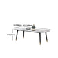 Moderne eettafel witte steen en marmeren eettafel voetstuktafel sleeën