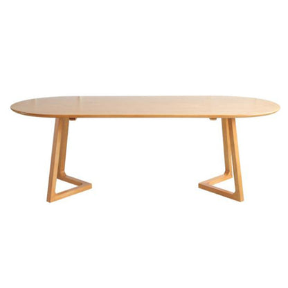 Mesa de comedor de madera sólida Mesa de cena ovalada contemporánea para la cena de cocina en casa