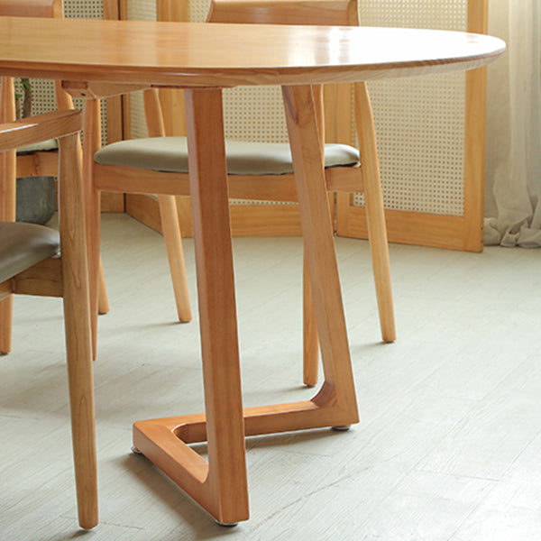 Mesa de comedor de madera sólida Mesa de cena ovalada contemporánea para la cena de cocina en casa