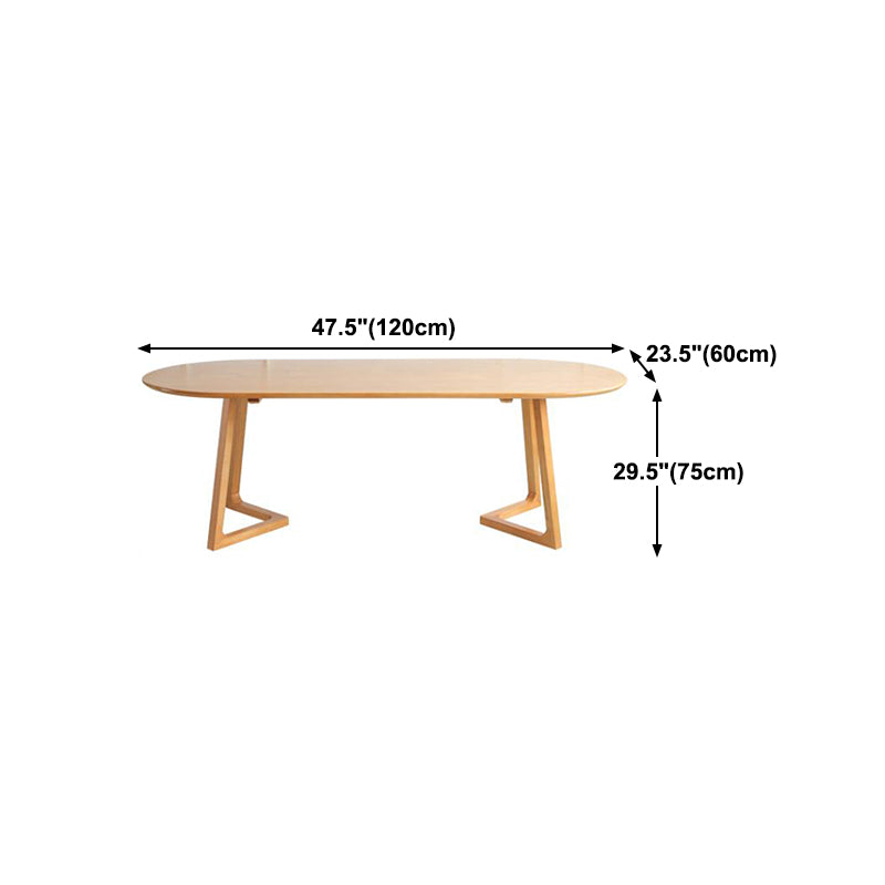 Mesa de comedor de madera sólida Mesa de cena ovalada contemporánea para la cena de cocina en casa