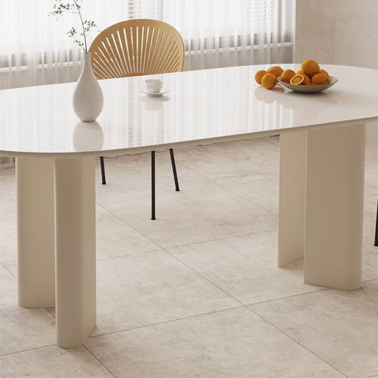 Mesa de comedor ovalada Mesa de cena contemporánea para la cocina casera