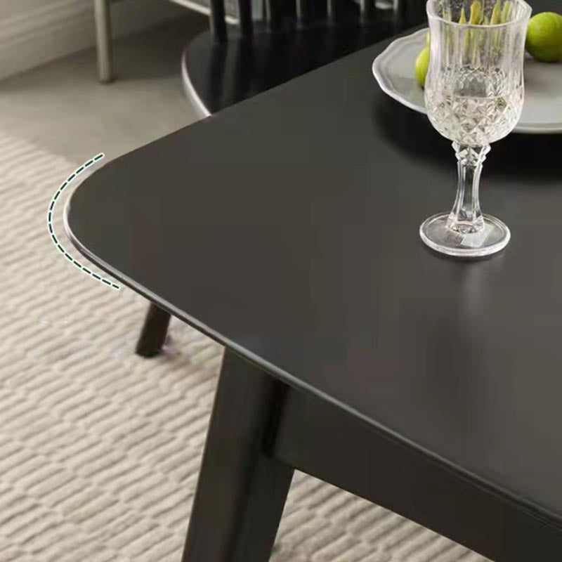 Moderna colección de comedores negros Base de trípode Mesa de comedor de madera maciza