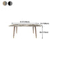 Modern Rectangle Dining Table Sintered Stone Top Ash Base Table with 4 Legs