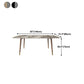 Modern Rectangle Dining Table Sintered Stone Top Ash Base Table with 4 Legs