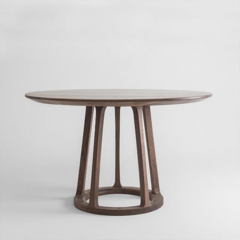 リビングルームミニマリズムウッドダイニングテーブルラウンドパインダイニングテーブル