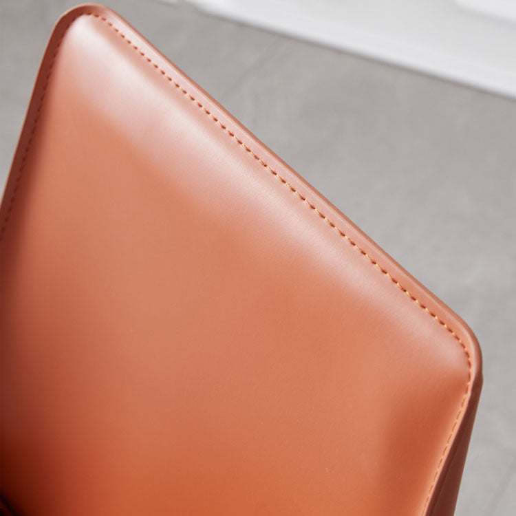 Metal Indoor Upholstered Side Chair Matte Finish Faux Leather Solid Back Dining Chair Clearhalo 'Dining Chairs' 'Dining Tables & Seating' 'dining_chair' 'furn' 'furn_dining_chair' 'Furniture' 'Kitchen & Dining Furniture' 5148644